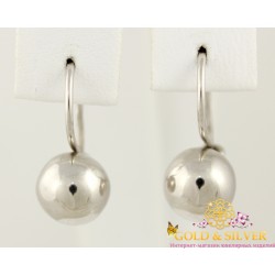 Серебряные серьги шары 9 мм. 470102с